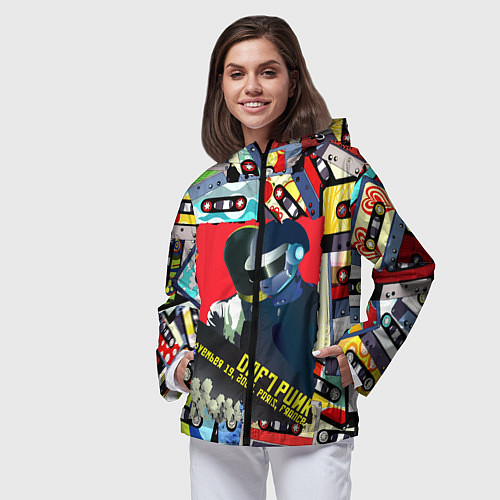 Женская ветровка Daft Punk Records / 3D-Черный – фото 3