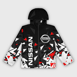 Ветровка с капюшоном женская NISSAN НИССАН ОСКОЛКИ, цвет: 3D-черный