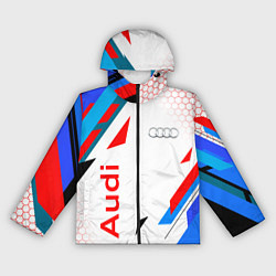 Ветровка с капюшоном женская AUDI АУДИ SPORT, цвет: 3D-черный