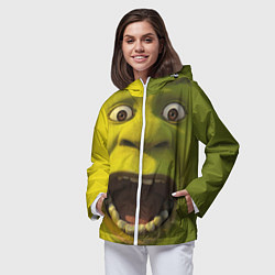 Ветровка с капюшоном женская Shrek is Yelling, цвет: 3D-белый — фото 2