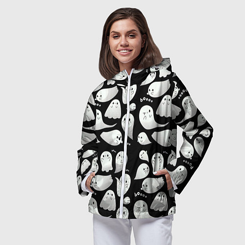Женская ветровка Boo Привидения / 3D-Белый – фото 3