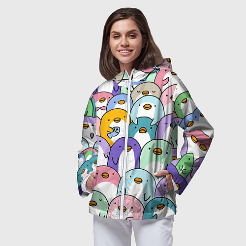 Женская ветровка Пингвины / 3D-Белый – фото 3