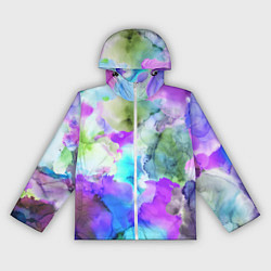 Ветровка с капюшоном женская Акварельная краска, цвет: 3D-белый