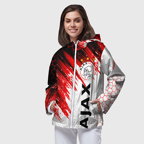 Женская ветровка FC AJAX AMSTERDAM ФК АЯКС / 3D-Белый – фото 3