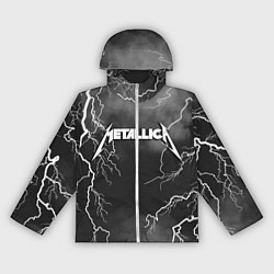 Ветровка с капюшоном женская METALLICA РАЗРЯД МОЛНИИ, цвет: 3D-белый