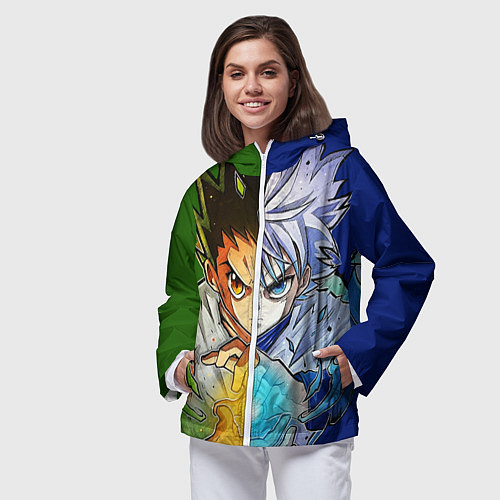 Женская ветровка Киллуа золдик и Гон хантер / 3D-Белый – фото 3