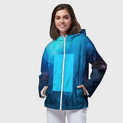 Ветровка с капюшоном женская Love Death And Robots Зима Блю, цвет: 3D-белый — фото 2