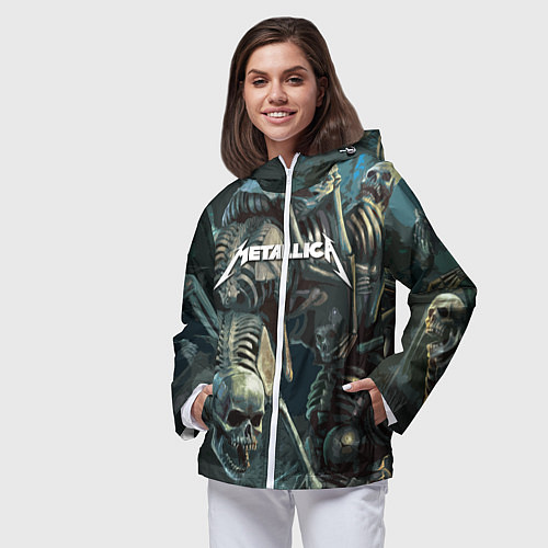Женская ветровка Metallica Metal Skull / 3D-Белый – фото 3
