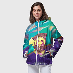 Ветровка с капюшоном женская Покемон в костюме, цвет: 3D-белый — фото 2