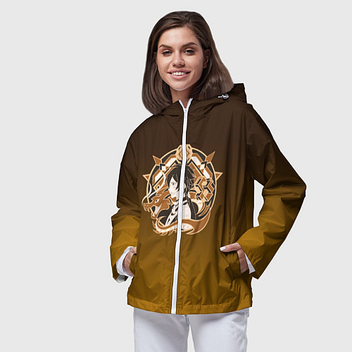 Женская ветровка Genshin Impact - Zhongli / 3D-Белый – фото 3