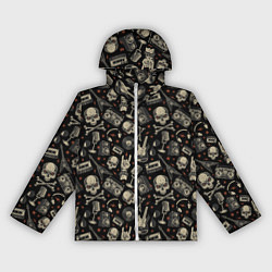 Ветровка с капюшоном женская Scull pattern rock, цвет: 3D-белый