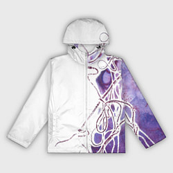 Ветровка с капюшоном женская Фиолетовые нити, цвет: 3D-белый