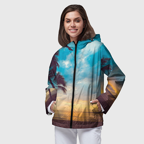 Женская ветровка Пейзаж / 3D-Черный – фото 3