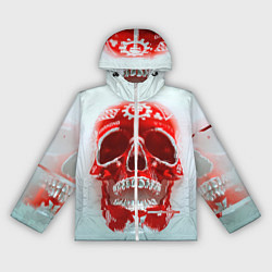 Ветровка с капюшоном женская Fallout Череп, цвет: 3D-белый