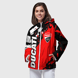 Ветровка с капюшоном женская DUCATI ДУКАТИ ГРАНЖ, цвет: 3D-белый — фото 2