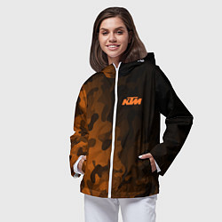 Ветровка с капюшоном женская KTM КТМ CAMO RACING, цвет: 3D-белый — фото 2