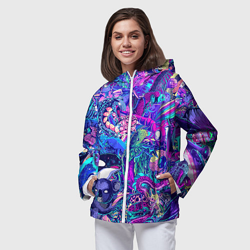 Женская ветровка Неоновые Звери / 3D-Белый – фото 3