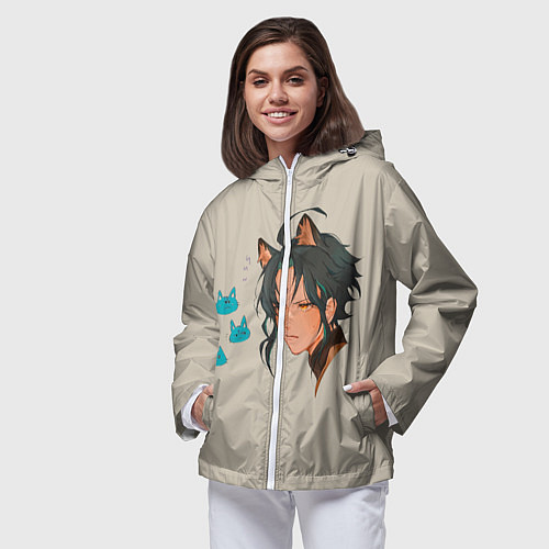 Женская ветровка Сяо из Genshin Impact / 3D-Белый – фото 3