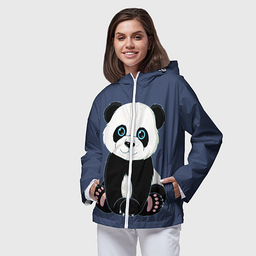 Женская ветровка Милая Панда Sweet Panda / 3D-Белый – фото 3