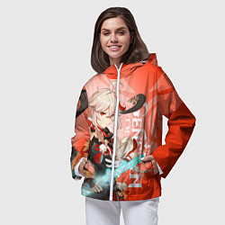 Ветровка с капюшоном женская Genshin Impact, Кадзуха, цвет: 3D-белый — фото 2