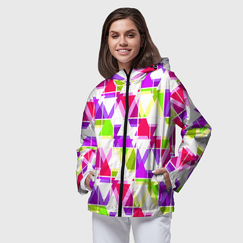 Женская ветровка Абстрактный яркий узор / 3D-Черный – фото 3