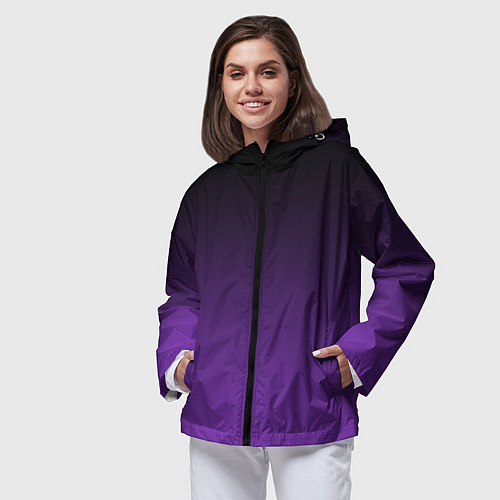 Женская ветровка Ночной градиент Фиолетовый / 3D-Черный – фото 3