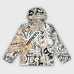 Ветровка с капюшоном женская Газета, цвет: 3D-белый