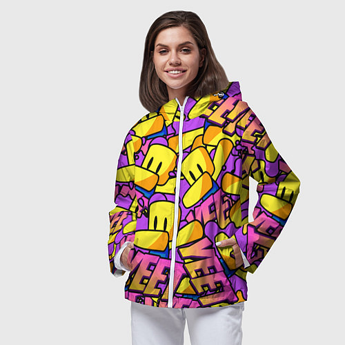 Женская ветровка ROBLOX РОБЛОКС YEET / 3D-Белый – фото 3