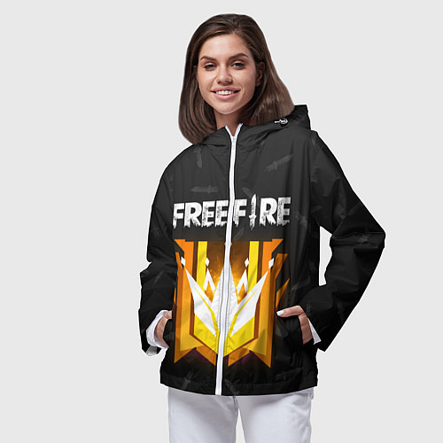 Женская ветровка Free Fire Фри фаер / 3D-Белый – фото 3