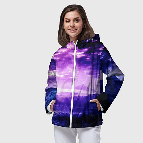 Женская ветровка ФИОЛЕТОВЫЙ РАЙ / 3D-Белый – фото 3