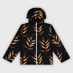Ветровка с капюшоном женская Золотисто-красные листья, цвет: 3D-белый