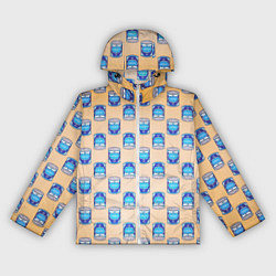 Ветровка с капюшоном женская Сгущенка паттерн, цвет: 3D-белый