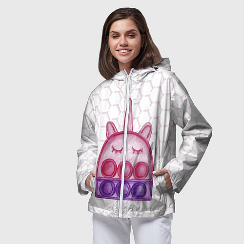 Женская ветровка POP IT ЕДИНОРОГ ПОП ИТ / 3D-Белый – фото 3