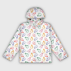 Ветровка с капюшоном женская Linux Ядро Пингвин, цвет: 3D-белый