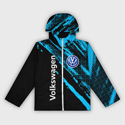 Ветровка с капюшоном женская Volkswagen Фольксваген, цвет: 3D-белый