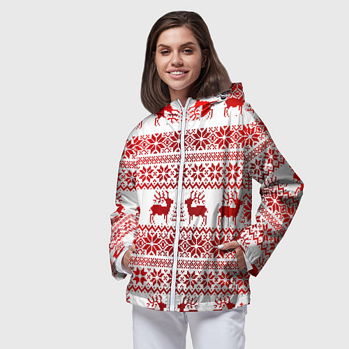 Женская ветровка Зимний лес / 3D-Белый – фото 3