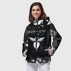 Ветровка с капюшоном женская BON JOVI БОН ДЖОВИ, цвет: 3D-черный — фото 2