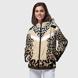 Ветровка с капюшоном женская Сила леопарда, цвет: 3D-черный — фото 2