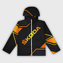 Ветровка с капюшоном женская Skoda Gold Шкода, цвет: 3D-белый