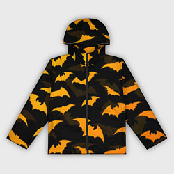 Ветровка с капюшоном женская ЛЕТУЧИЕ МЫШИ НОЧЬ ХЕЛЛОУИН HALLOWEEN NIGHT BATS, цвет: 3D-черный