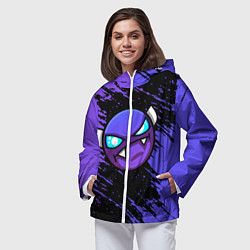 Ветровка с капюшоном женская Geometry Dash, цвет: 3D-белый — фото 2