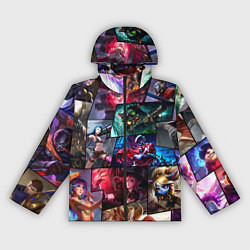 Ветровка с капюшоном женская Лига Легенд, чемпионы, цвет: 3D-черный