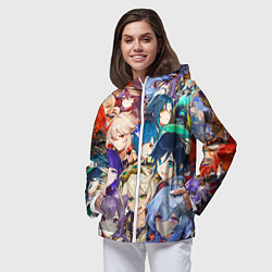 Ветровка с капюшоном женская Genshin Impact - персонажи, цвет: 3D-белый — фото 2