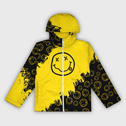 Ветровка с капюшоном женская Nirvana Smile Нирвана Рваный Паттерн, цвет: 3D-белый