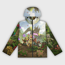 Ветровка с капюшоном женская МАЙНКРАФТ ГЕРОИ ПРОТИВ ЗЛА, цвет: 3D-черный