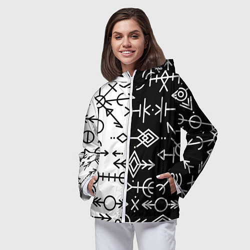 Женская ветровка ДРЕВНИЕ СЛАВЯНСКИЕ РУНЫ / 3D-Белый – фото 3