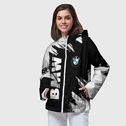 Ветровка с капюшоном женская BMW GRUNGE БМВ ГРАНЖ, цвет: 3D-белый — фото 2