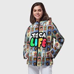 Ветровка с капюшоном женская Toca Life, цвет: 3D-черный — фото 2