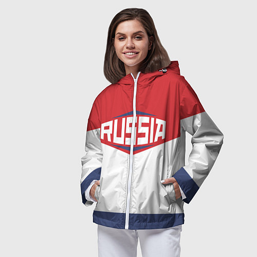 Женская ветровка Russia / 3D-Белый – фото 3