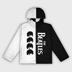 Ветровка с капюшоном женская The Beatles черно - белый партер, цвет: 3D-черный